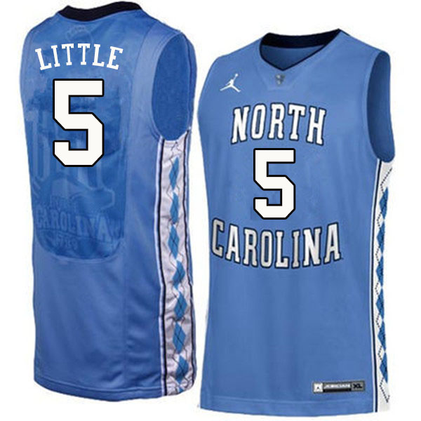 Men #5 Nassir Little North Carolina Tar Heels College Basketball Jerseys Sale-Blue
